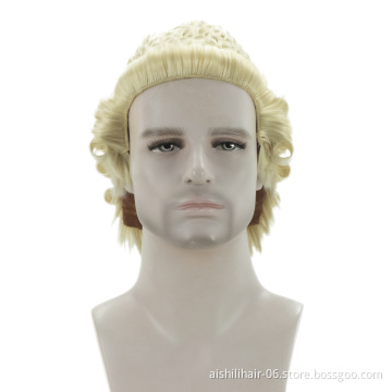 Aishili Handmade Barrister Wig Synthetic hair Magistrate's Mullet Lawyer judge Wig for Formal Use in Court and Costume